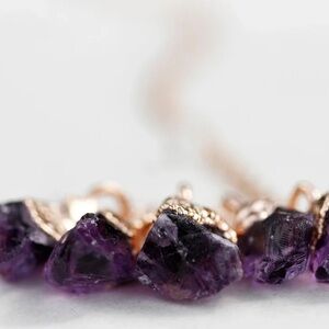 February Raindrops Necklace · Amethyst in Gold